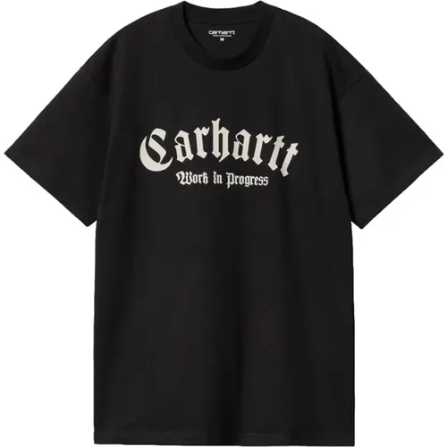 American Script Organic Cotton T-Shirt , male, Sizes: S, M, XL, L - Carhartt WIP - Modalova