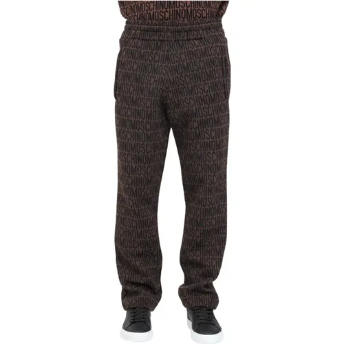 Stylish Jacquard Logo Trousers for Men , male, Sizes: XL, L - Moschino - Modalova