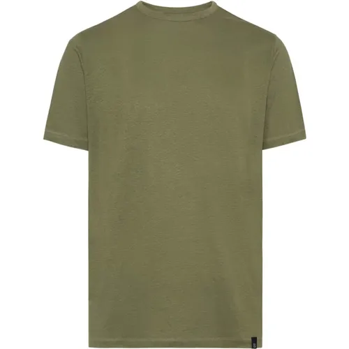 T-Shirt aus Stretch-Leinen-Jersey,T-Shirt aus Stretch-Leinenjersey,T-Shirts - Boggi Milano - Modalova