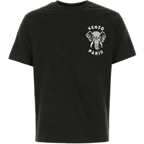 Schwarzes Baumwoll-T-Shirt , Herren, Größe: 2XL - Kenzo - Modalova