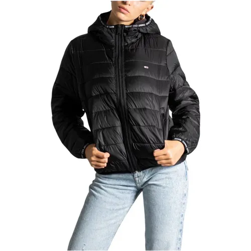 Nylon Hooded Jacket with Zip Fastening , female, Sizes: S - Tommy Jeans - Modalova