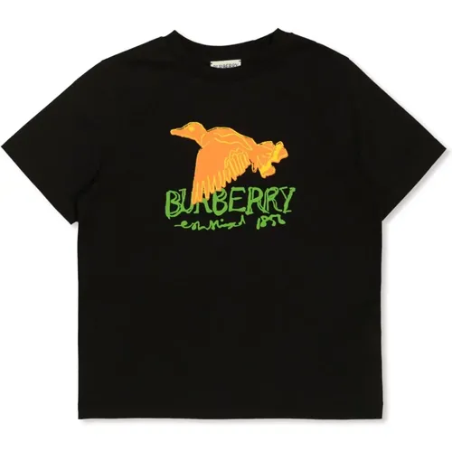 Kinder Crew Neck T-shirt Schwarz - Burberry - Modalova