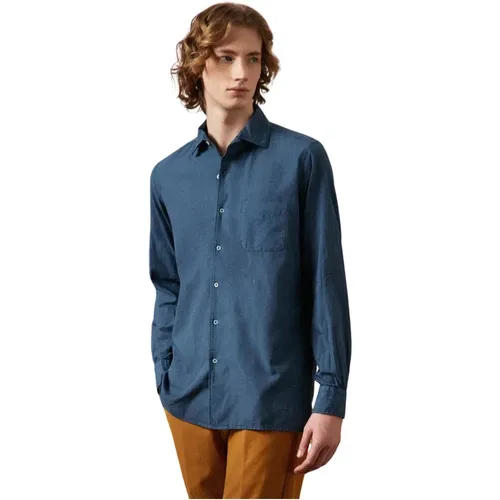 Regular Fit Hemd aus Baumwoll-Kaschmir , Herren, Größe: L - Massimo Alba - Modalova