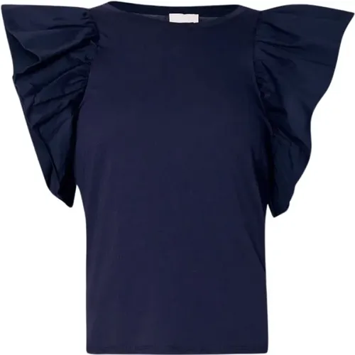 Poplin T-shirt , female, Sizes: S, M, XL, L - Liu Jo - Modalova