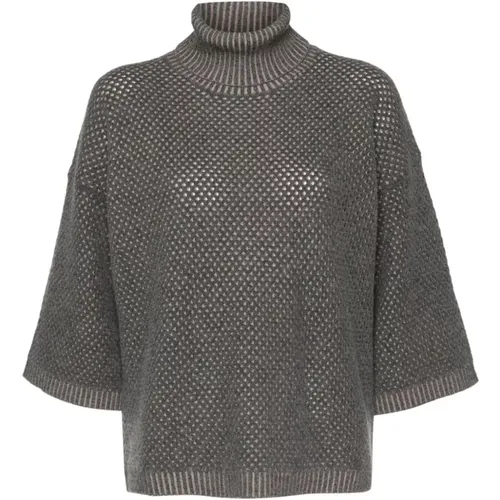 Grey Wool Blend Turtleneck Sweater , female, Sizes: S - Fabiana Filippi - Modalova