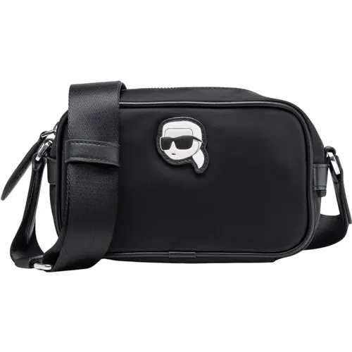 Schicke Schwarze Nylon-Schultertasche - Karl Lagerfeld - Modalova