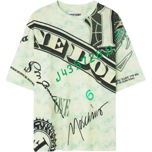 Grünes Bedrucktes T-Shirt für Männer , Herren, Größe: XS - Moschino - Modalova
