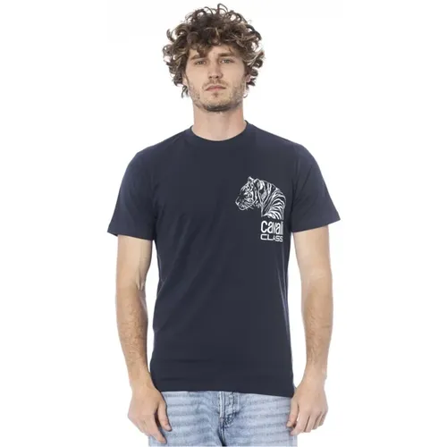 Logo-Druck Rundhals T-Shirt , Herren, Größe: XL - Cavalli Class - Modalova