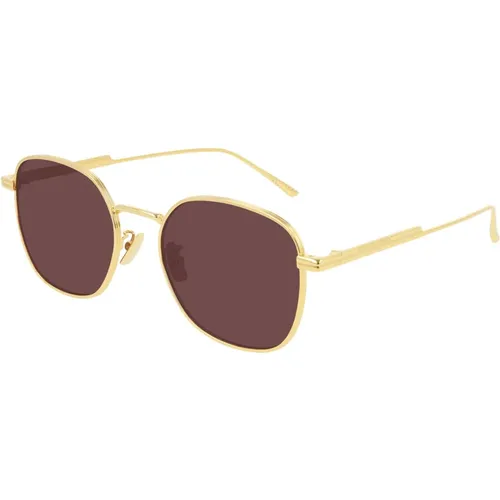 Gold/Red Sunglasses Bv1014Sk , unisex, Sizes: 56 MM - Bottega Veneta - Modalova