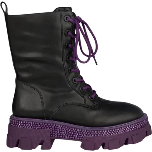 Platform Leather Lace-up Ankle Boots , female, Sizes: 5 UK, 9 UK, 4 UK - Alma en Pena - Modalova