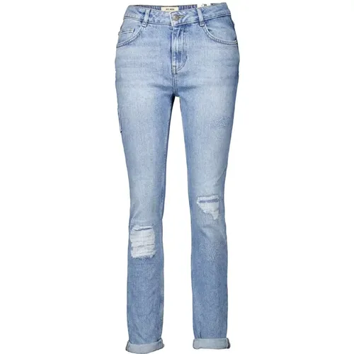 Cropped Jeans with Destroyed Details , female, Sizes: W31, W26, W28, W27, W29, W30 - MOS MOSH - Modalova