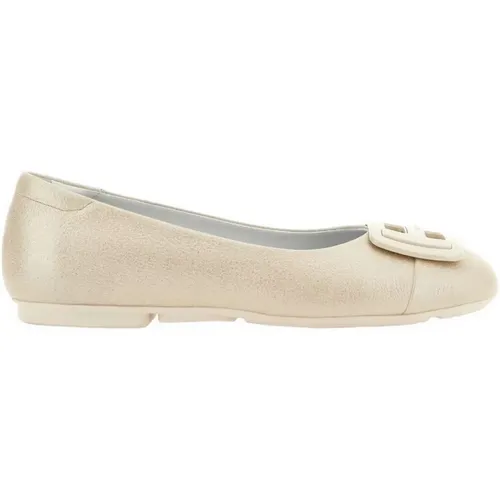 Beige Leather Ballerina , female, Sizes: 3 1/2 UK, 7 UK, 4 1/2 UK, 5 UK, 5 1/2 UK, 2 1/2 UK, 4 UK, 6 UK - Hogan - Modalova