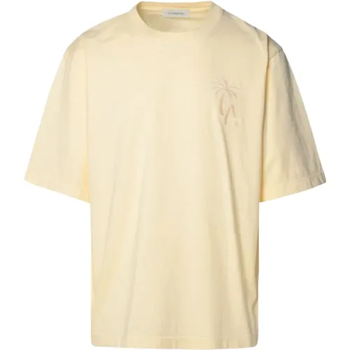 Cotton T-shirt with Tonal Embroidery , male, Sizes: L, 2XL, S, XL - Laneus - Modalova