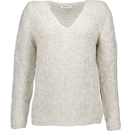 Hellgraue Pullover , Damen, Größe: 2XS - Gran Sasso - Modalova