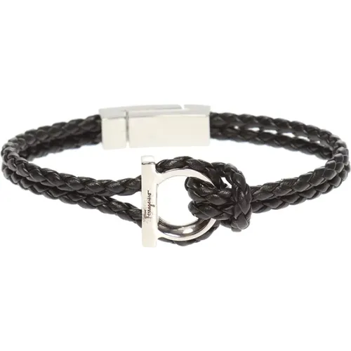 Gancini braided bracelet , female, Sizes: ONE SIZE - Salvatore Ferragamo - Modalova