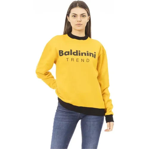 Langarm Logo Pullover , Damen, Größe: L - Baldinini - Modalova