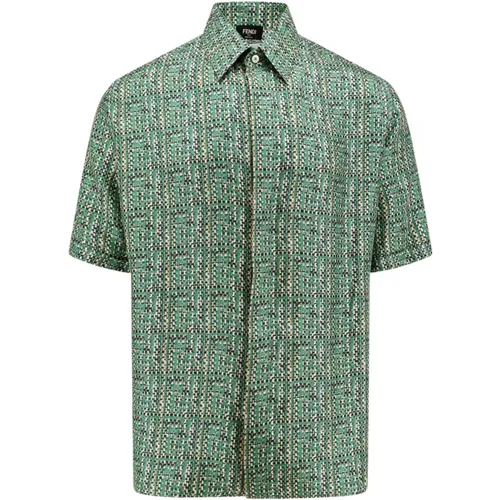 Men's Clothing Shirts Green Ss24 , male, Sizes: L, XL, M - Fendi - Modalova