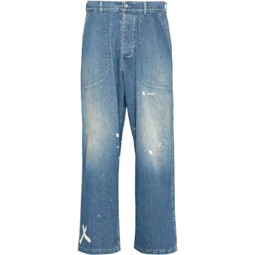 Paint Splatter Wide Leg Jeans , female, Sizes: W28, W27 - Maison Margiela - Modalova