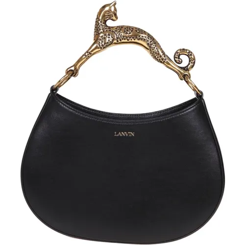 Leather Cat Handle Handbag , female, Sizes: ONE SIZE - Lanvin - Modalova