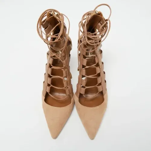 Pre-owned Leather heels , female, Sizes: 7 UK - Aquazzura Pre-owned - Modalova