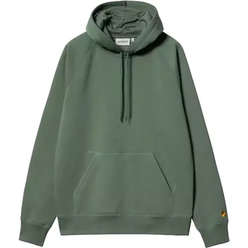 Hooded Chase Sweatshirt Duck Gold , Herren, Größe: L - Carhartt WIP - Modalova