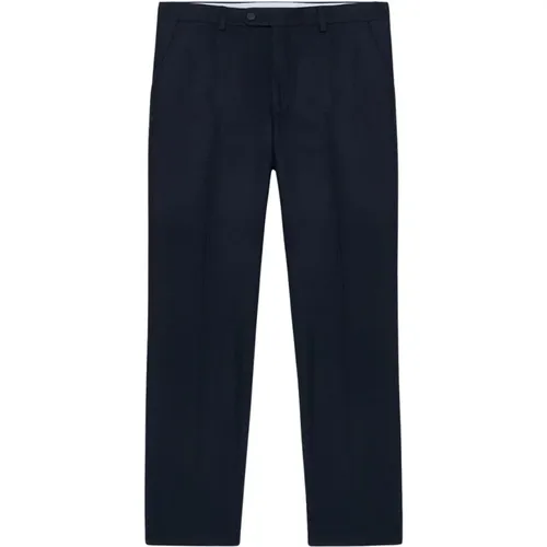 Marineblaue Wollmischung Regular Fit Hose mit flacher Vorderseite , Herren, Größe: W34 - Brooks Brothers - Modalova
