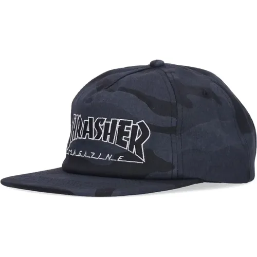 Flacher Schirm Snapback Kappe Schwarz/Camo - Thrasher - Modalova