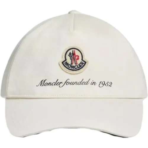 Cotton Baseball Cap with Printed Logo , male, Sizes: ONE SIZE - Moncler - Modalova