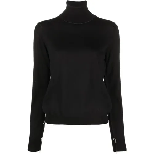 Wool Sweater with High Neck and Ribbed Edges , female, Sizes: M - Maison Margiela - Modalova