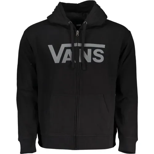 Schwarzer Hoodie mit Reißverschluss und Logo , Herren, Größe: L - Vans - Modalova