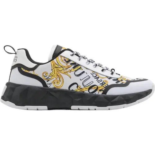 Weiße Herren-Sneaker mit Barockdruck - Größe 42 , Herren, Größe: 41 EU - Versace Jeans Couture - Modalova