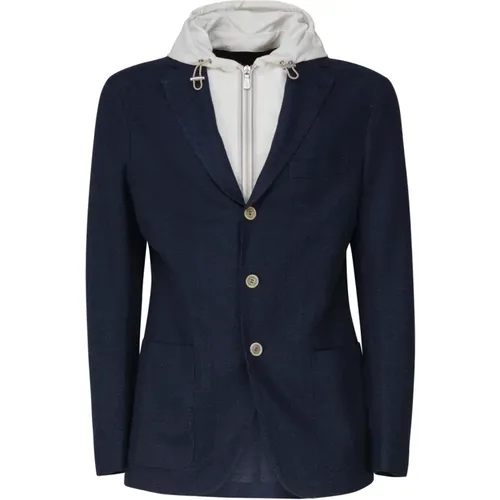 Linen Cotton Blend Jacket , male, Sizes: L - Eleventy - Modalova
