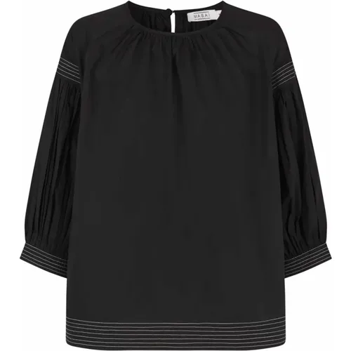 Oversized Top mit ¾ Ärmeln , Damen, Größe: L - Masai - Modalova