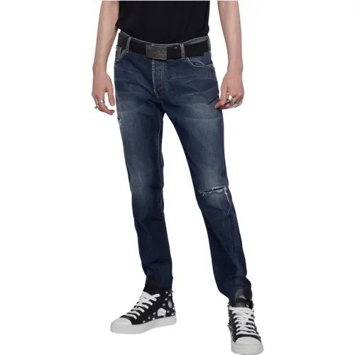 Slim-Fit Jeans mit Vorderen Rissen , Herren, Größe: W30 - John Richmond - Modalova