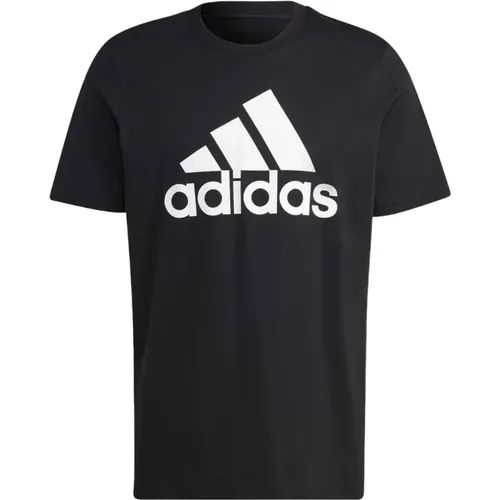 Schwarze T-Shirts und Polos mit großem Logo , Herren, Größe: XL - Adidas - Modalova