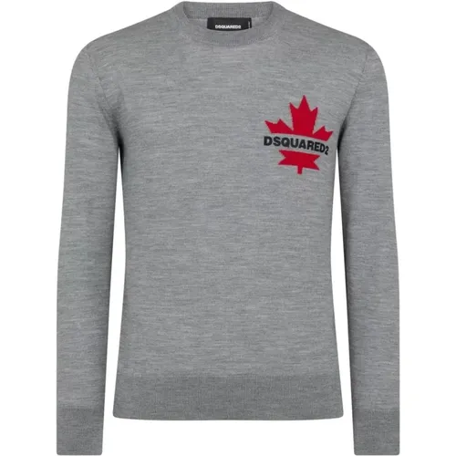 Woven Maple Leaf Sweater , male, Sizes: XL, M - Dsquared2 - Modalova