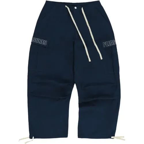Oversize Cargo Pants Navy , male, Sizes: W28, W32, W30 - Pleasures - Modalova
