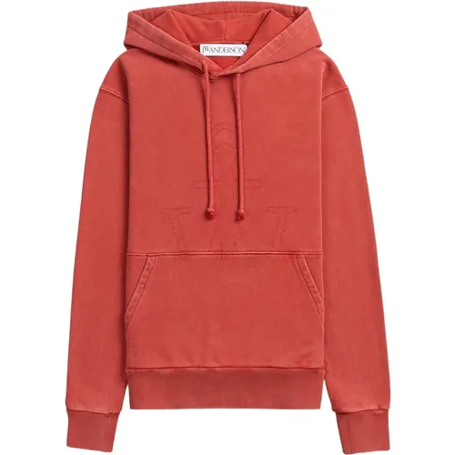 Lebhaftes Rotes Kapuzensweatshirt , Herren, Größe: XS - JW Anderson - Modalova