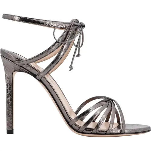 Silver Leather Sandals with Logo , female, Sizes: 3 UK, 6 UK, 5 1/2 UK, 4 UK, 7 UK, 5 UK, 4 1/2 UK, 8 UK - Tom Ford - Modalova