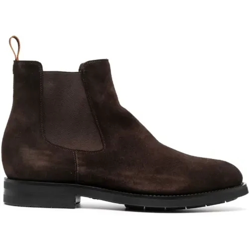 Suede Chelsea Boots , male, Sizes: 9 1/2 UK, 7 1/2 UK, 8 1/2 UK, 8 UK, 7 UK - Santoni - Modalova