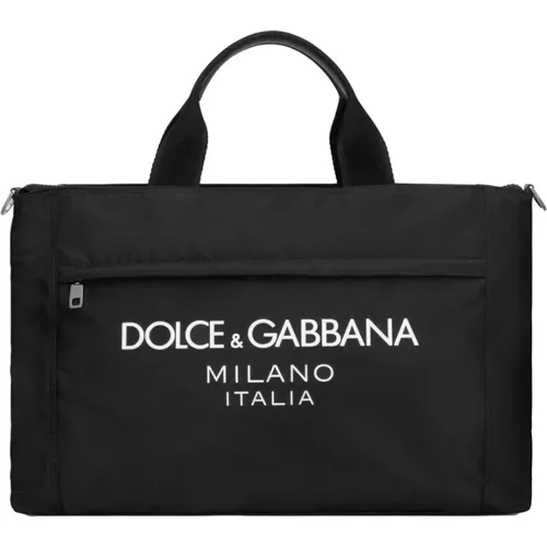 Logo Embellished Weekend Bag , male, Sizes: ONE SIZE - Dolce & Gabbana - Modalova