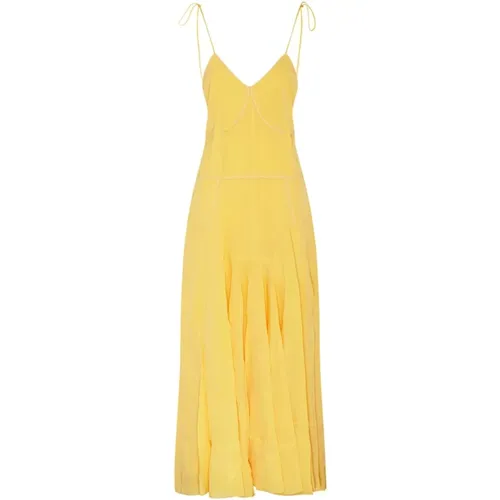 Gelbes Viskose Slip Kleid , Damen, Größe: XS - SPORTMAX - Modalova