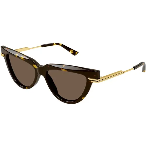 Braun/Havana Sonnenbrille, vielseitig und stilvoll , Damen, Größe: 54 MM - Bottega Veneta - Modalova