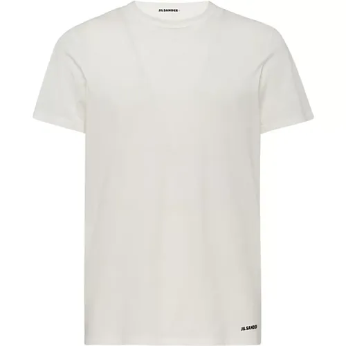 Weiße Baumwoll-Crewneck-T-Shirt - Jil Sander - Modalova