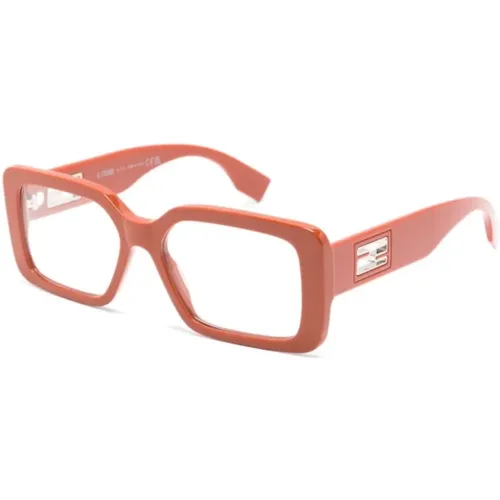 Braun/Havanna Optische Brille , Damen, Größe: 53 MM - Fendi - Modalova