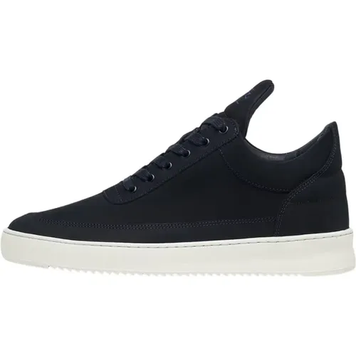 Niedriger Top Ripple Nubuck Navy , Herren, Größe: 45 EU - Filling Pieces - Modalova