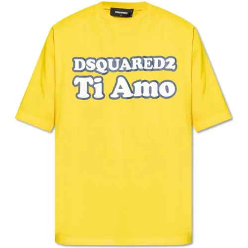 T-Shirt mit Logo , Herren, Größe: L - Dsquared2 - Modalova