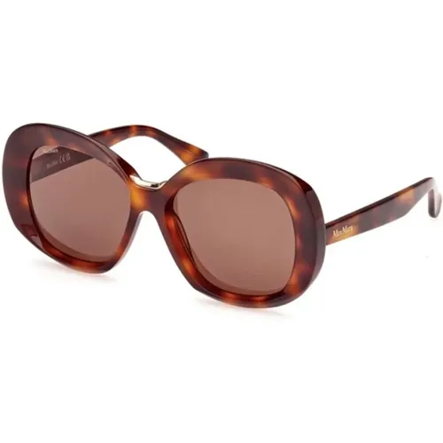 Lens Dark Havana Sunglasses , female, Sizes: 55 MM - Max Mara - Modalova