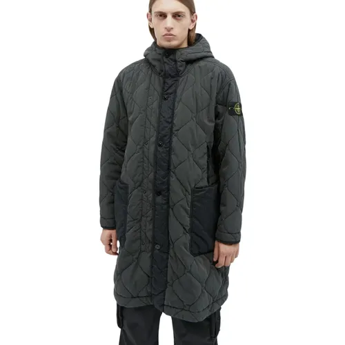 Quilted Compass Patch Coat , male, Sizes: M - Stone Island - Modalova