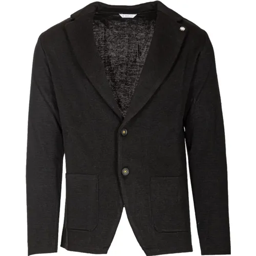 Single-Breasted Wool Blend Jacket , male, Sizes: S, L - Manuel Ritz - Modalova